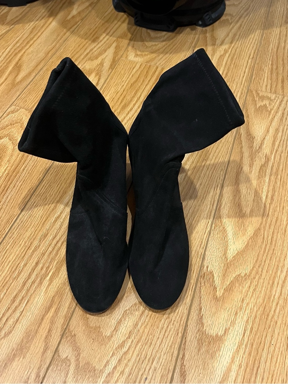 Stuart Weitzman Black Stretch Sock Ankle Boots
